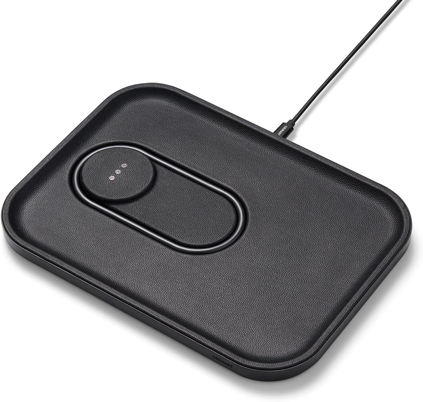 MAG:3 Classics Charger and Tray - Italian Leather, Multi-Device Charger Compatible with Magsafe Iphones 16, 15, 14, 13, 12 or Wireless Airpod Cases (Black)