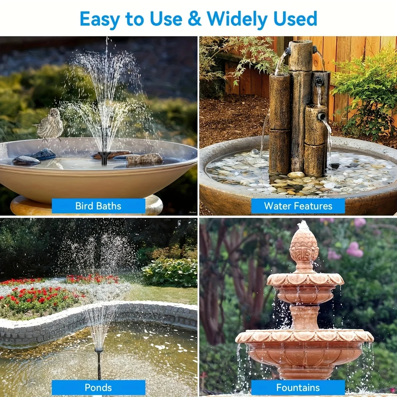 Circular Solar Fountain Pump Outdoor Swimming Pool Mini Floating Fountain Garden Courtyard Water Landscape Decoration Fountain