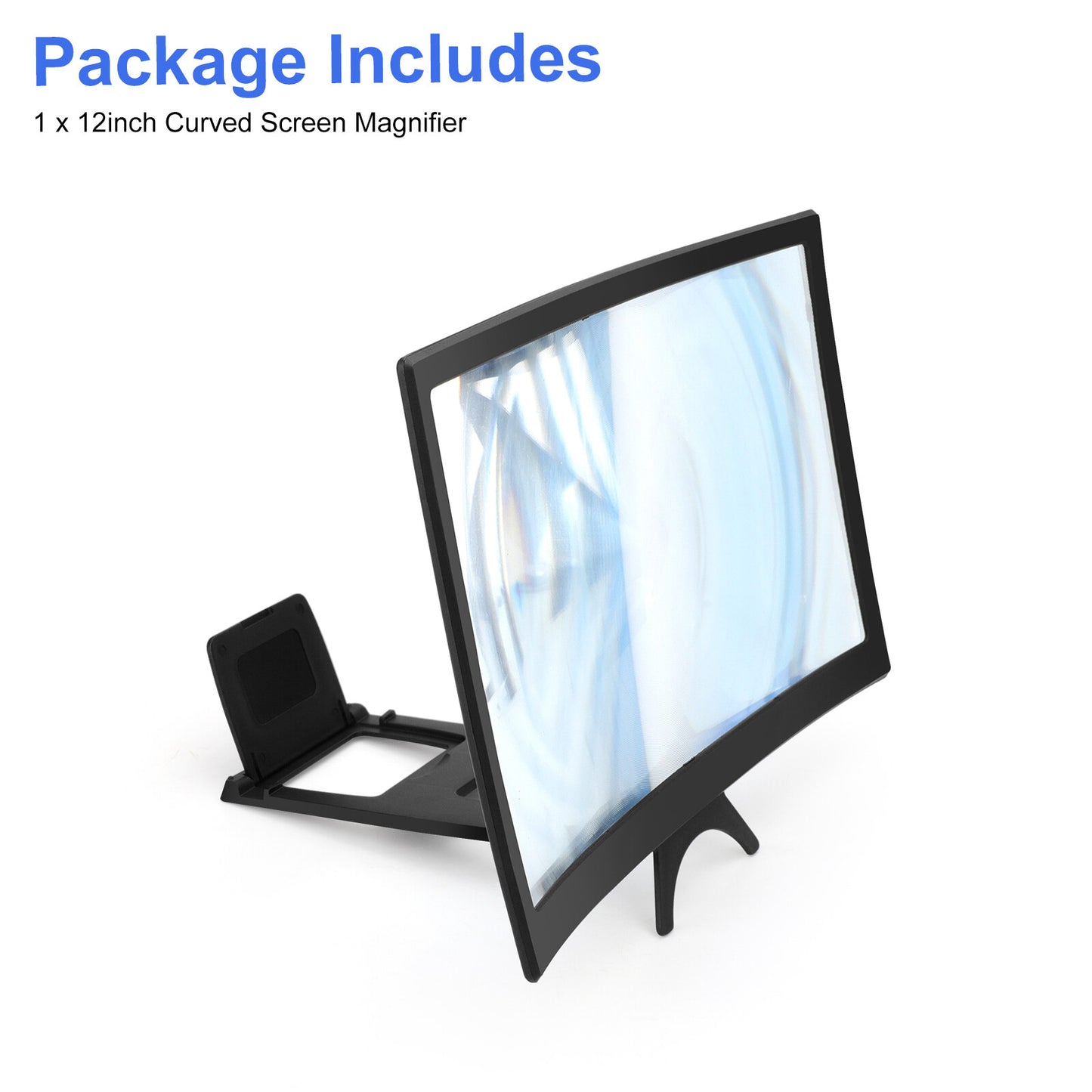12" 3D HD Curved Screen Magnifier for Mobile Phones - Video Amplifier Stand