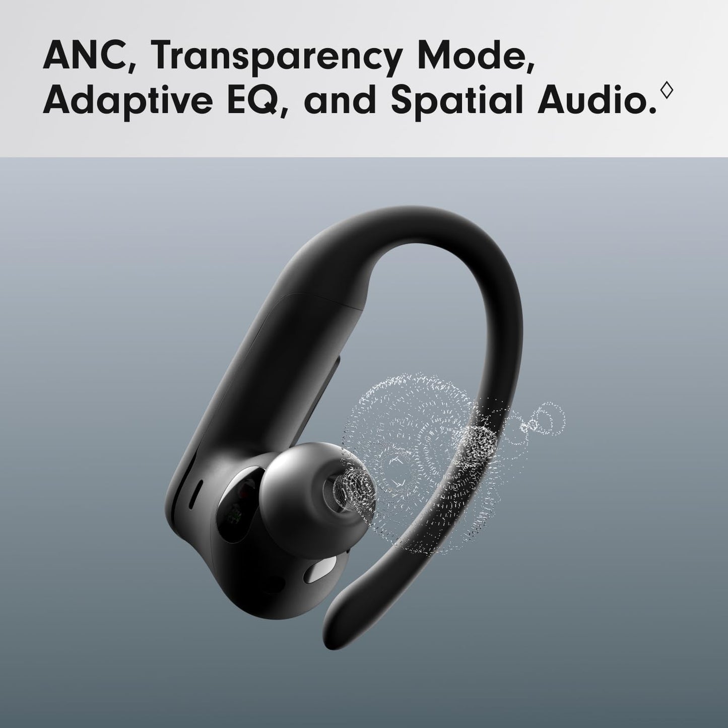 Power Pro 2 Wireless Bluetooth Earbuds - Noise Cancelling, Heart Rate Monitor, IPX4, up to 45H Battery & Charging Case, Works with Apple & Android - Jet Black
