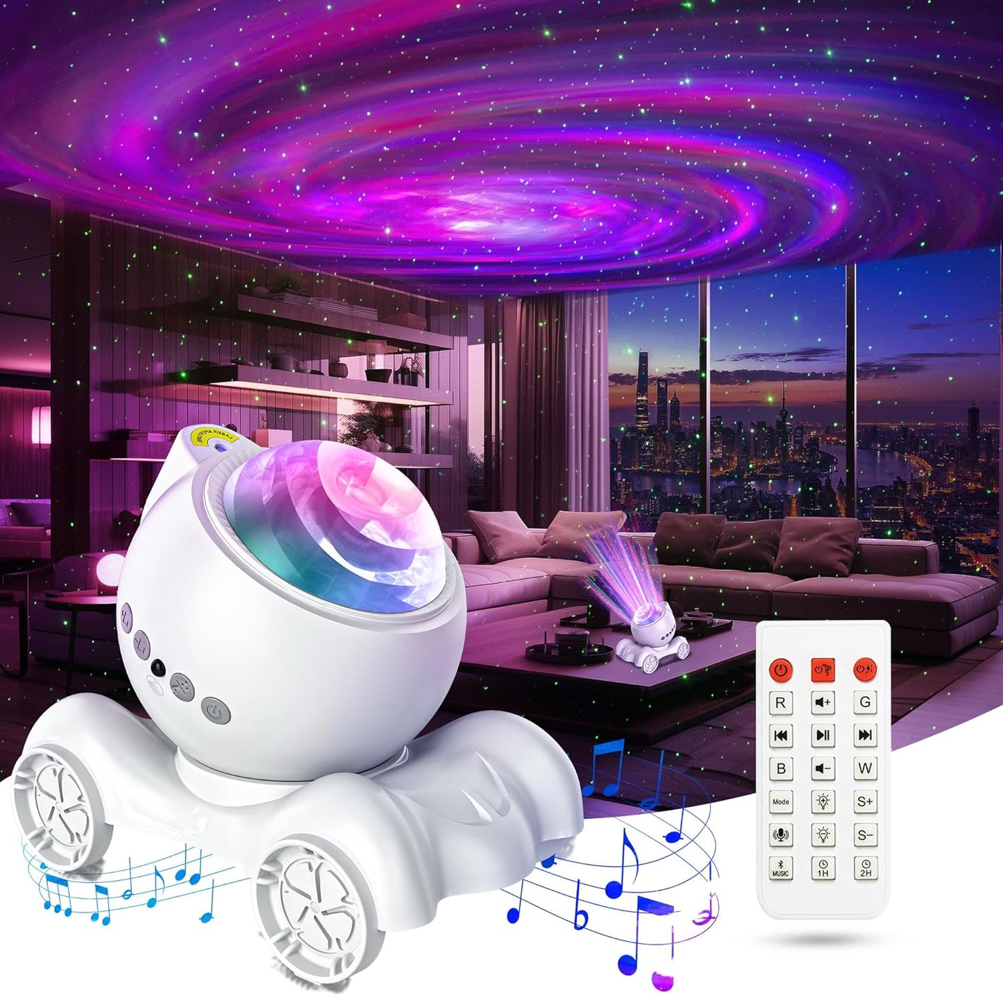 Light Projector - Bluetooth Speaker & White Noise Machine for Relaxation, Sleep, and Parties