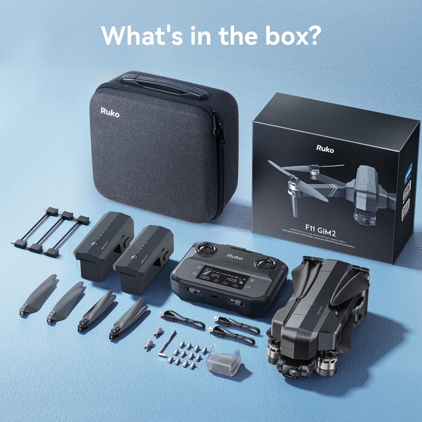F11GIM2 Drones with Camera for Adults 4K, 64Mins Flight Time, Gimbal & EIS 4K Camera, 16404Ft Digital Video Transmission, GPS Auto-Return Professional Quadcopter, Level 6 Wind Resistance