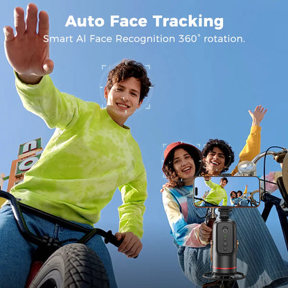 Smart Auto Face Tracking Tripod with Gesture Control - 360° Rotating Phone Mount for Live Streaming, Vlogging, and Selfies