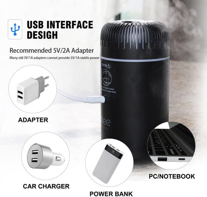 Car Diffuser - 100ml USB Mini Aromatherapy Humidifier & Air Freshener for Essential Oils - Portable for Auto & Home Use (Black)