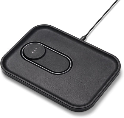 MAG:3 Classics Charger and Tray - Italian Leather, Multi-Device Charger Compatible with Magsafe Iphones 16, 15, 14, 13, 12 or Wireless Airpod Cases (Black)