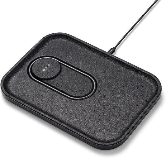 MAG:3 Classics Charger and Tray - Italian Leather, Multi-Device Charger Compatible with Magsafe Iphones 16, 15, 14, 13, 12 or Wireless Airpod Cases (Black)