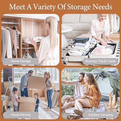 Vacuum Storage Bags with Cordless Air Pump - 10 Pack for Travel & Home, Includes 2 Large, 4 Medium, & 4 Small Bags for Clothes & Blankets