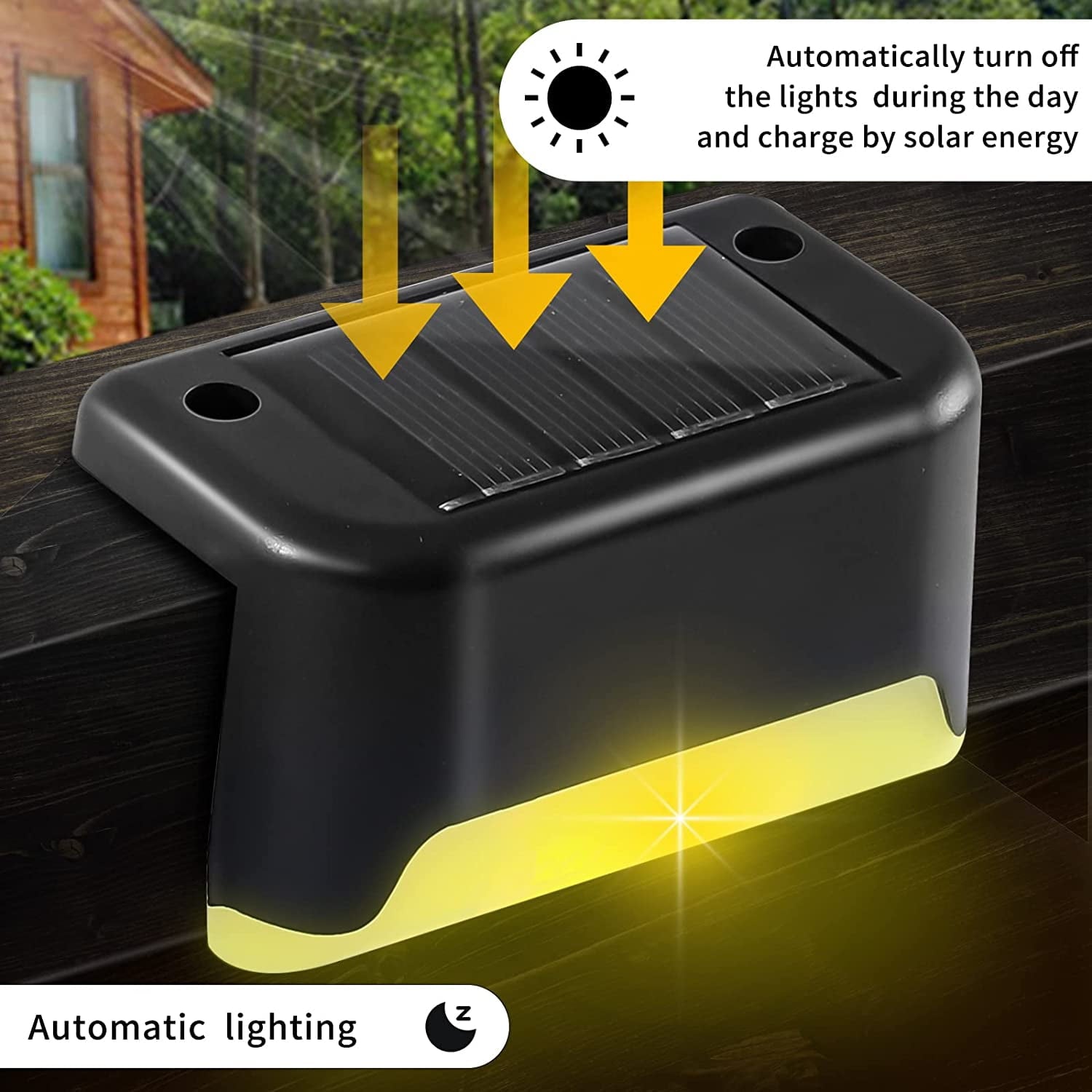 Illuminate Your Outdoors with  12-Pack Waterproof Solar Deck Lights - Perfect for Steps, Railings, Fences, and Holiday Decor (Warm White)