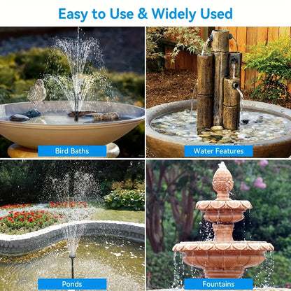 Circular Solar Fountain Pump Outdoor Swimming Pool Mini Floating Fountain Garden Courtyard Water Landscape Decoration Fountain