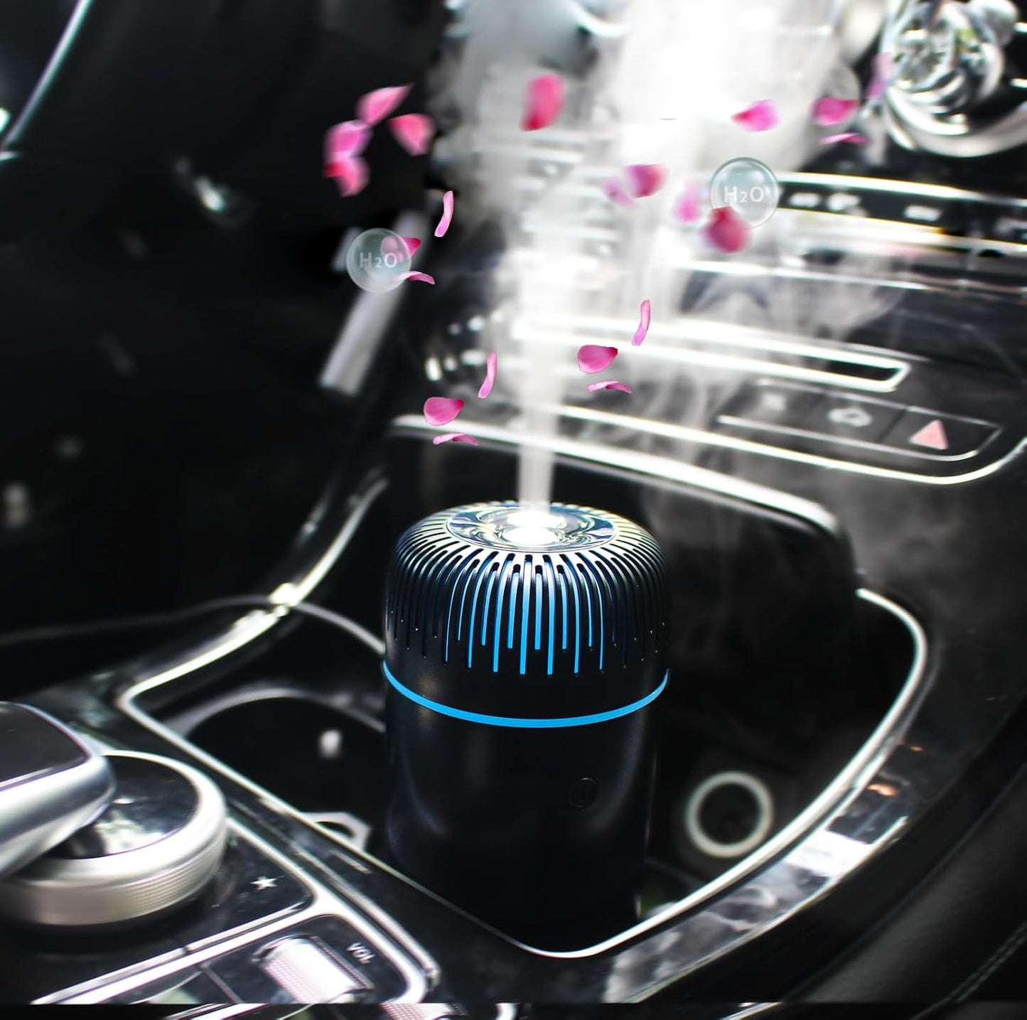 Car Diffuser - 100ml USB Mini Aromatherapy Humidifier & Air Freshener for Essential Oils - Portable for Auto & Home Use (Black)