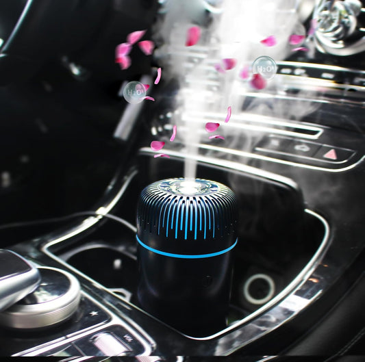 Car Diffuser - 100ml USB Mini Aromatherapy Humidifier & Air Freshener for Essential Oils - Portable for Auto & Home Use (Black)