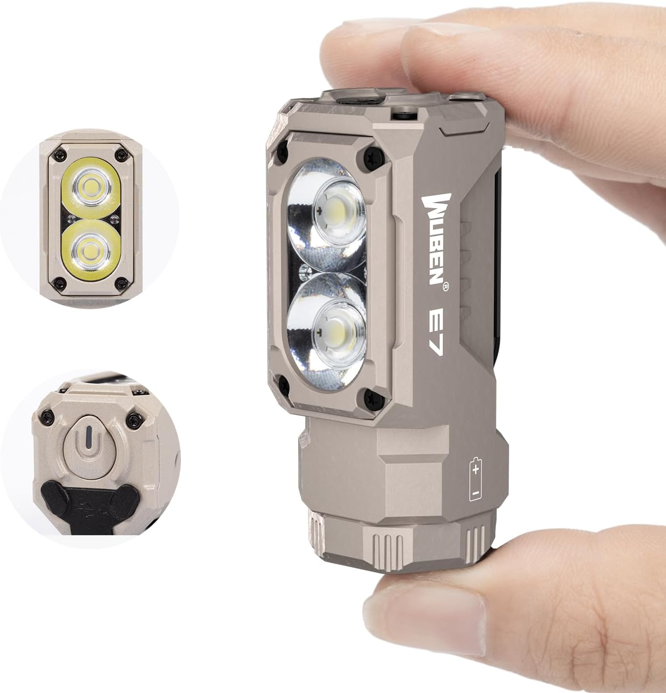 E7 Mini Flashlight - 1800 Lumen Rechargeable LED with Magnet, 6 Bright Modes, IP68 Waterproof, Perfect for Camping and Emergency Use