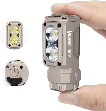E7 Mini Flashlight - 1800 Lumen Rechargeable LED with Magnet, 6 Bright Modes, IP68 Waterproof, Perfect for Camping and Emergency Use