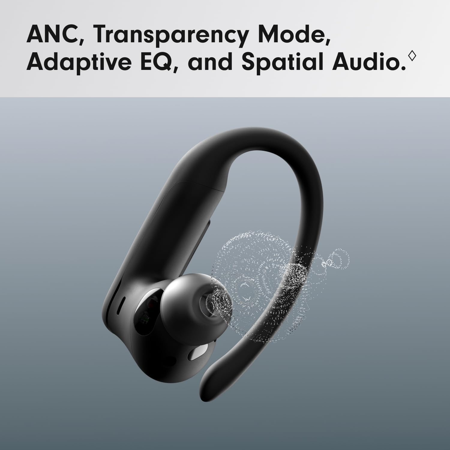 Power Pro 2 Wireless Bluetooth Earbuds - Noise Cancelling, Heart Rate Monitor, IPX4, up to 45H Battery & Charging Case, Works with Apple & Android - Jet Black