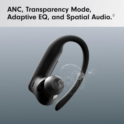 Power Pro 2 Wireless Bluetooth Earbuds - Noise Cancelling, Heart Rate Monitor, IPX4, up to 45H Battery & Charging Case, Works with Apple & Android - Jet Black