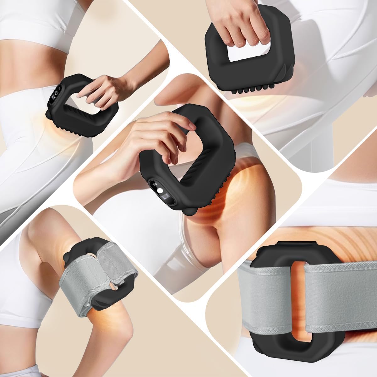 R10 Fascia Ring Massager - Versatile Hands-Free Electric Massage Gun with Ergonomic Waist Belt, Adjustable Modes & Intensities for Ultimate Full-Body Relaxation