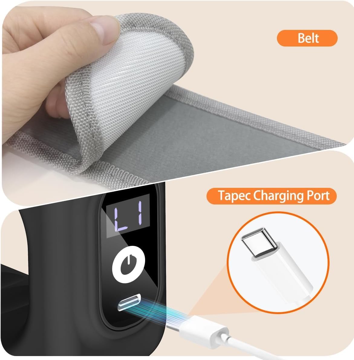 R10 Fascia Ring Massager - Versatile Hands-Free Electric Massage Gun with Ergonomic Waist Belt, Adjustable Modes & Intensities for Ultimate Full-Body Relaxation
