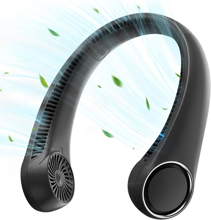 360° Hands-Free Portable Neck Fan - Rechargeable, 23.5Hrs Runtime, Ultra-Quiet Personal Wearable Cooling Fan for Summer Travel - Perfect Birthday Gift for Him & Her - White