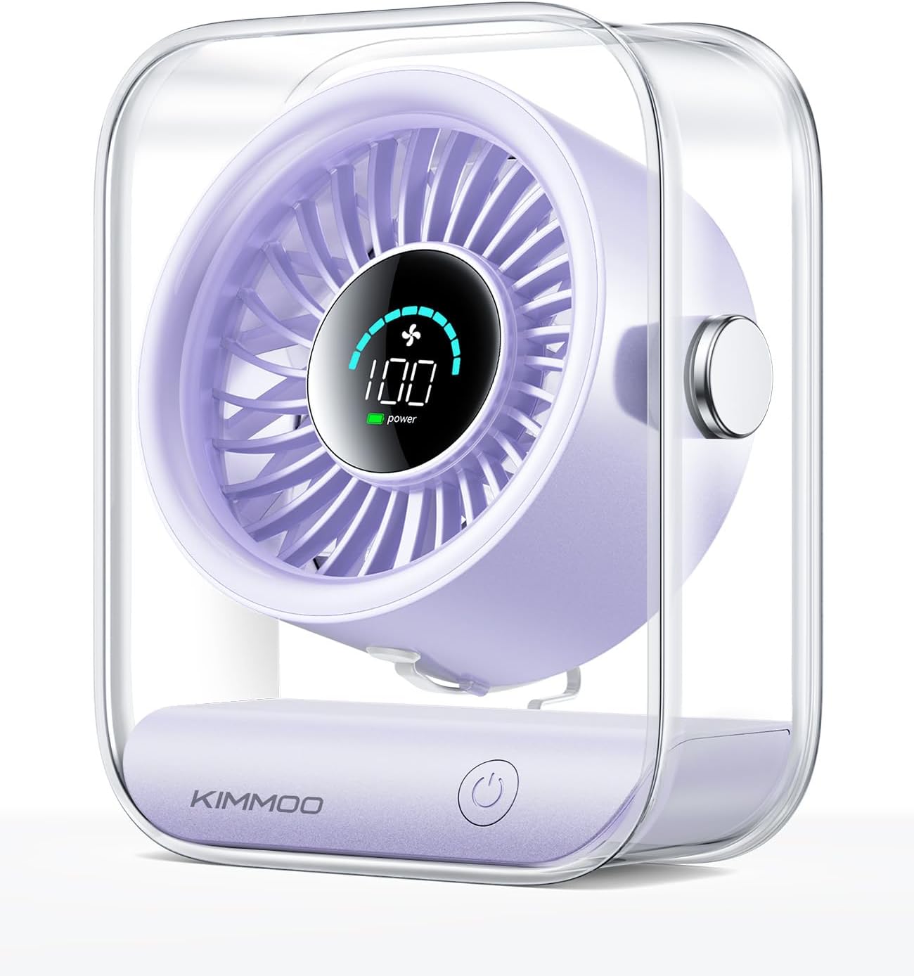 Rechargeable USB Desk Fan - Ultra Quiet, 100 Speed Turbo Airflow, Digital Display & 90° Rotation - Perfect for Home, Office & Travel - Compact & Portable in Black