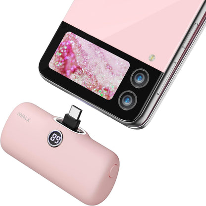 Mini 20W USB-C Portable Charger - 4,800mAh Fast Charging Power Bank for iPhone 15/16, Samsung, and Android Phones - Perfect for Travel