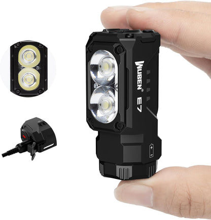 E7 Mini Flashlight - 1800 Lumen Rechargeable LED with Magnet, 6 Bright Modes, IP68 Waterproof, Perfect for Camping and Emergency Use