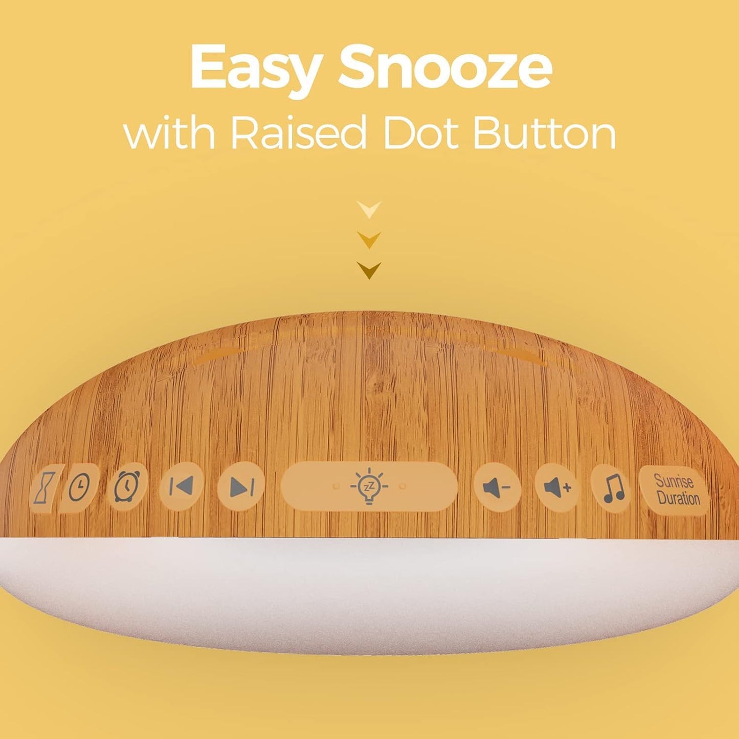 Sunrise Alarm Clock & Sound Machine - Wood Grain Design, Dimmable Nightlight, 26 Sleep Sounds, Perfect for Babies & Adults