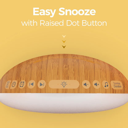 Sunrise Alarm Clock & Sound Machine - Wood Grain Design, Dimmable Nightlight, 26 Sleep Sounds, Perfect for Babies & Adults