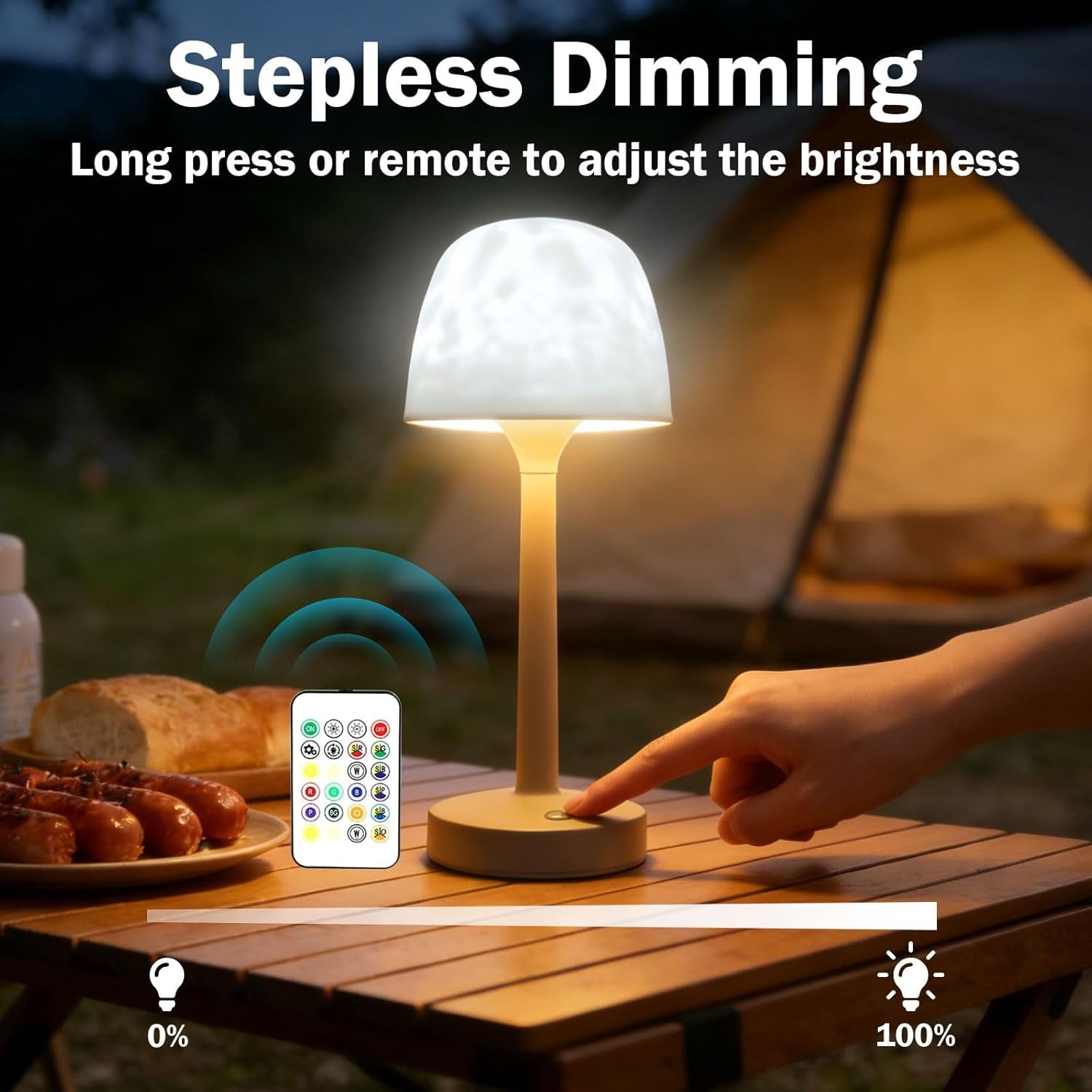 Cordless Waterproof Shower Lamp - Rechargeable 16 Color Ocean Wave Projector with Touch & Remote Control - Spa-Like Mood Light for Bathtub and Shower
