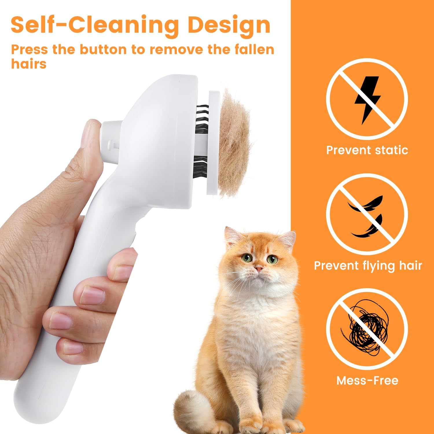 Revolutionary 3-in-1 Pet Steam Brush: Effortless Grooming & Shedding Solution for Cats and Dogs with Mist Spray for Luxurious Care - Ideal for All Coat Types (White)
