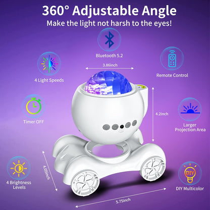 Light Projector - Bluetooth Speaker & White Noise Machine for Relaxation, Sleep, and Parties