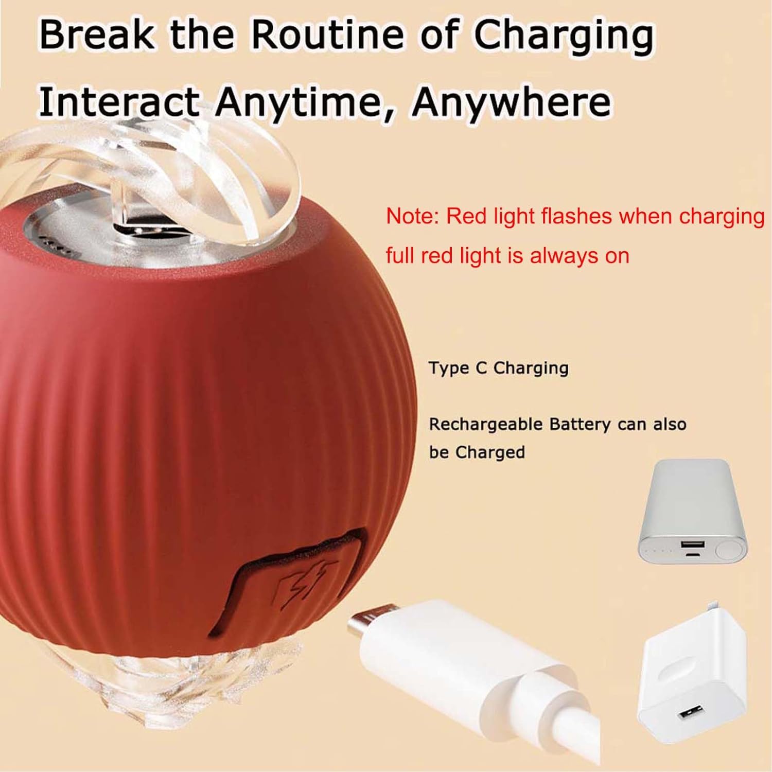 Agile Moving Cat Ball with Elastic Mesh Tail -360° Automatic Rolling- Interactive Automatic Toy for Bored Indoor Cats & Dogs