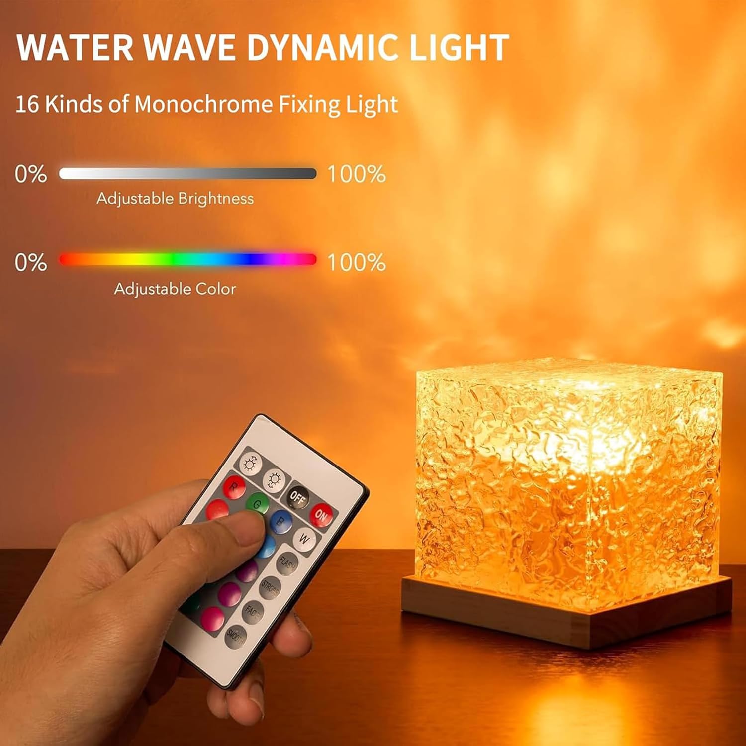 Enchanting Ocean Wave Projector Light - 16 Colors, Remote Control, 3D Water Ripple & Aurora Effects - Perfect Night Light Gift for Kids' Bedrooms!