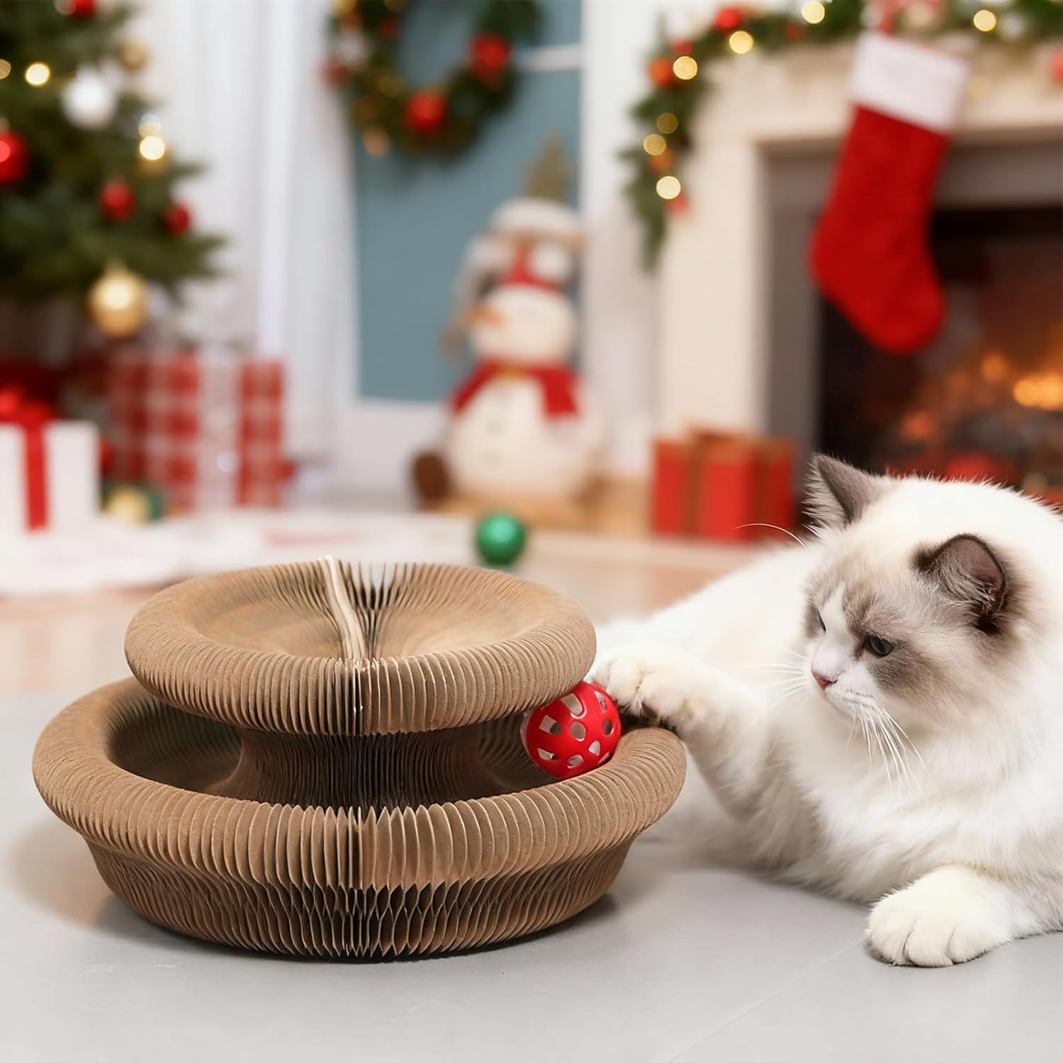 Accordion Magic Cat Scratcher - Fun Cardboard Scratching Pad for Indoor Cats!