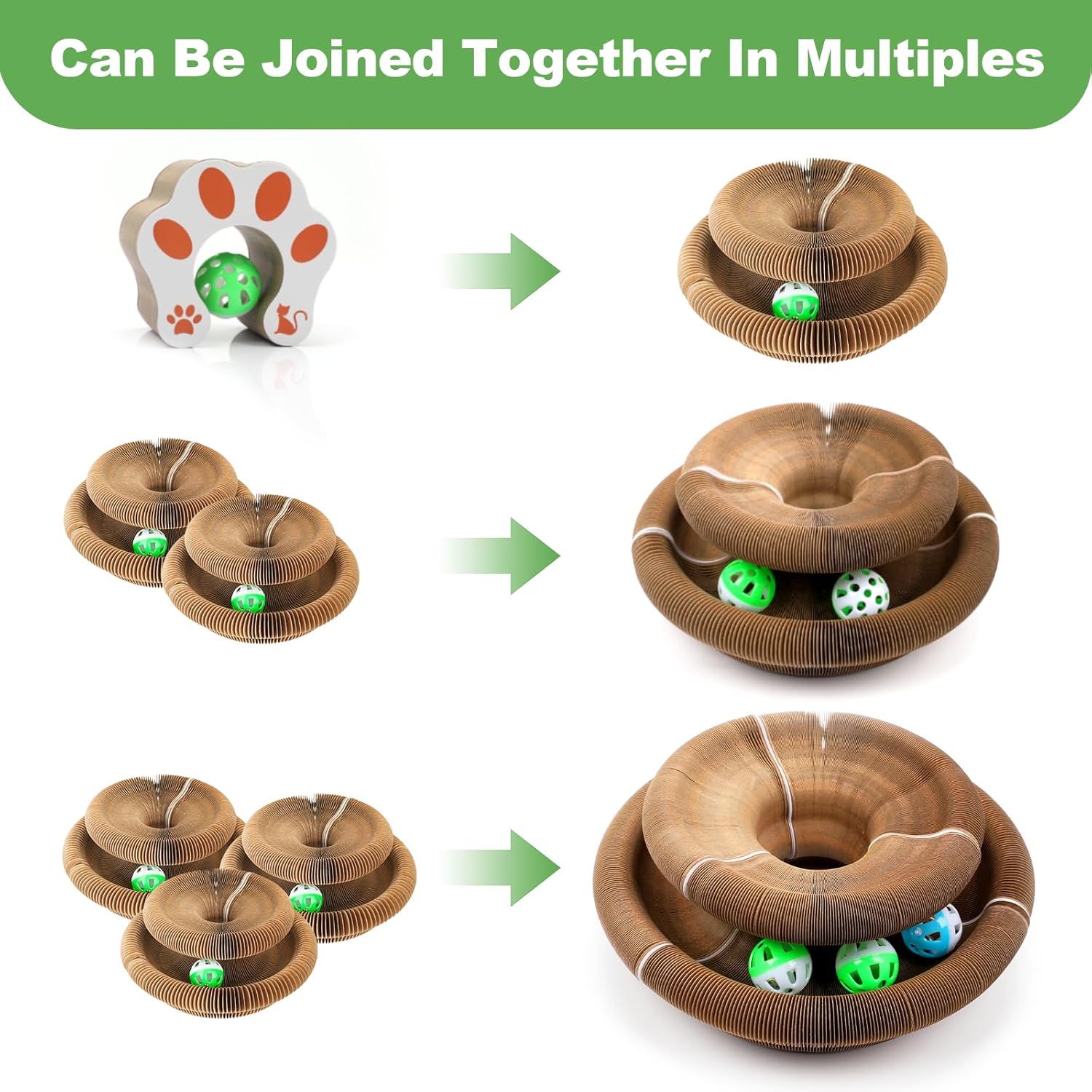 Accordion Magic Cat Scratcher - Fun Cardboard Scratching Pad for Indoor Cats!