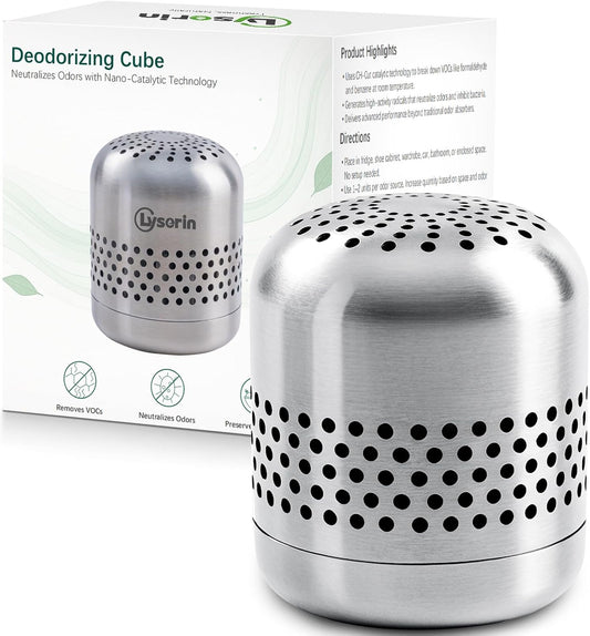 10-Year Lasting Refrigerator Deodorizer - Ultimate Odor Eliminator for Fridge, Closet, and Car - Superior to Baking Soda & Charcoal - Advanced Nano Catalyst Technology (1 Pack)