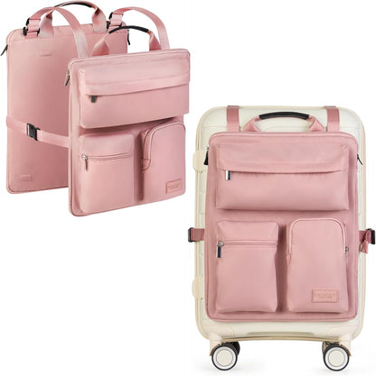 Travel Organizer for Carry-On & Suitcase - 16” Laptop Sleeve, Storage Pockets & Adjustable Straps (Black)
