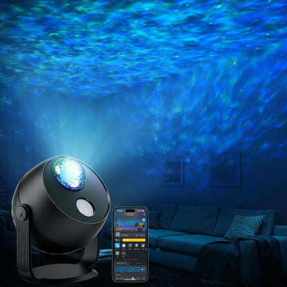 Star Light Projector - 3 Aurora Effects, Smart Home Compatible, 52 Scene Modes & 18 White Noise Options for Ultimate Relaxation