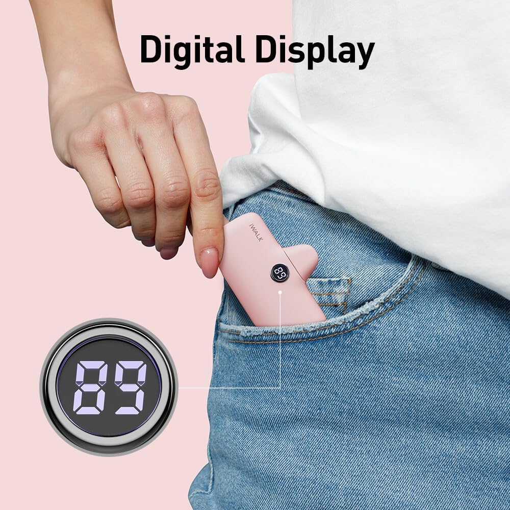 Mini 20W USB-C Portable Charger - 4,800mAh Fast Charging Power Bank for iPhone 15/16, Samsung, and Android Phones - Perfect for Travel