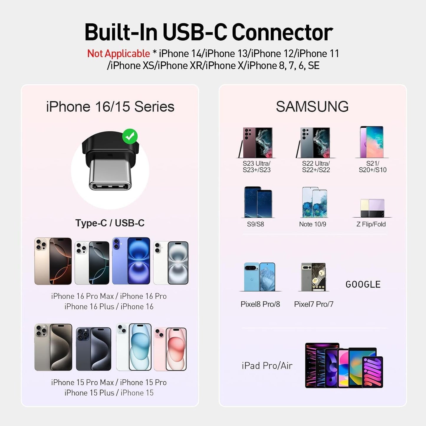 Mini 20W USB-C Portable Charger - 4,800mAh Fast Charging Power Bank for iPhone 15/16, Samsung, and Android Phones - Perfect for Travel