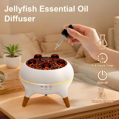 Jellyfish Ultrasonic Diffuser & Humidifier - 0.66Gal, Remote Control, 7 LED Colors, Easy Clean, Quiet Cool Mist for Home, Office, and Nursery