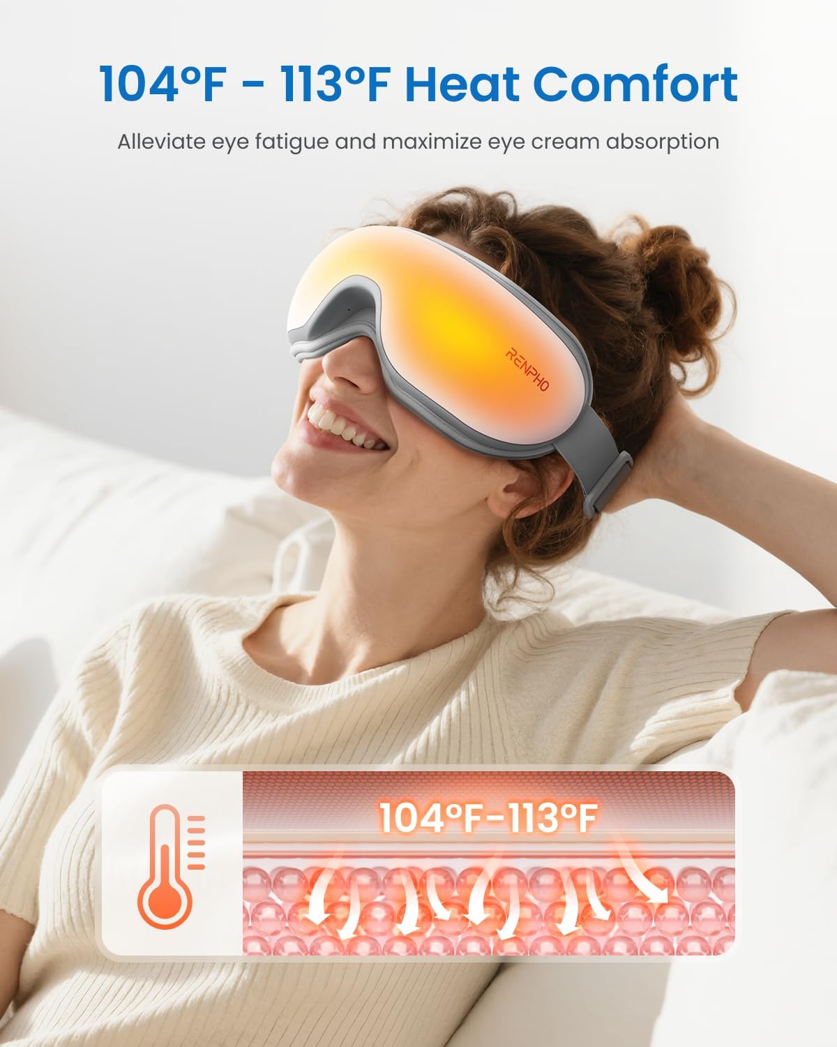 Eyeris 1 Eye Massager with Heat, Birthday Gifts Eye Mask for Mom Dad Women Men Her Him, Smart Sleep Mask for Relax, Reduce Strain