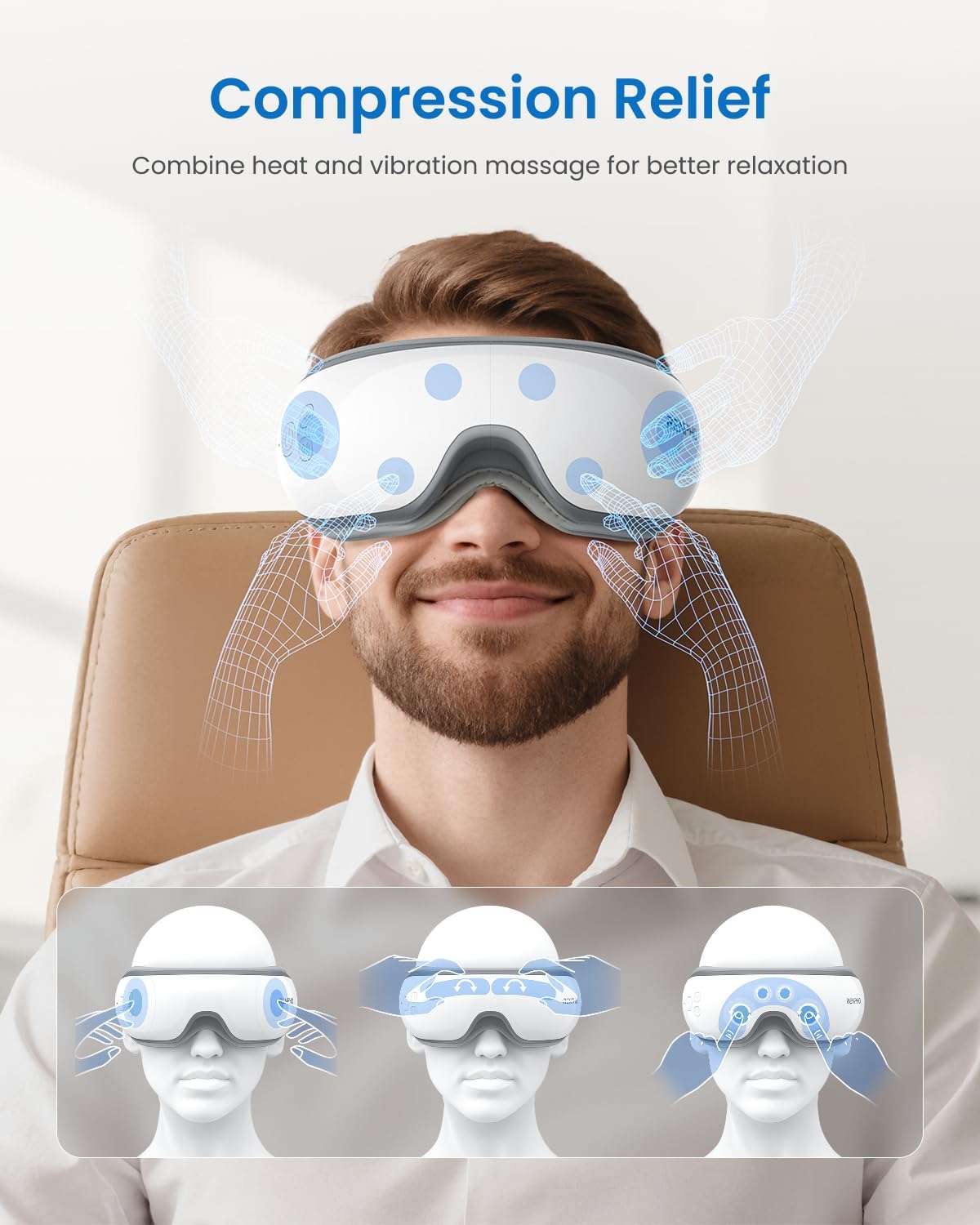 Eyeris 1 Eye Massager with Heat, Birthday Gifts Eye Mask for Mom Dad Women Men Her Him, Smart Sleep Mask for Relax, Reduce Strain