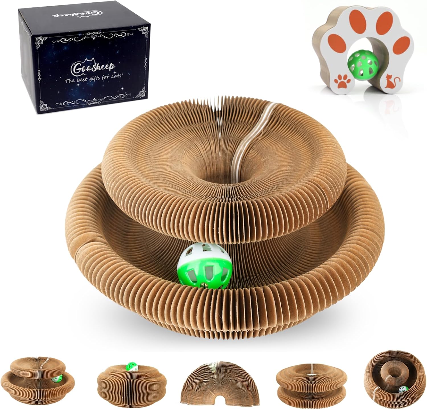 Accordion Magic Cat Scratcher - Fun Cardboard Scratching Pad for Indoor Cats!