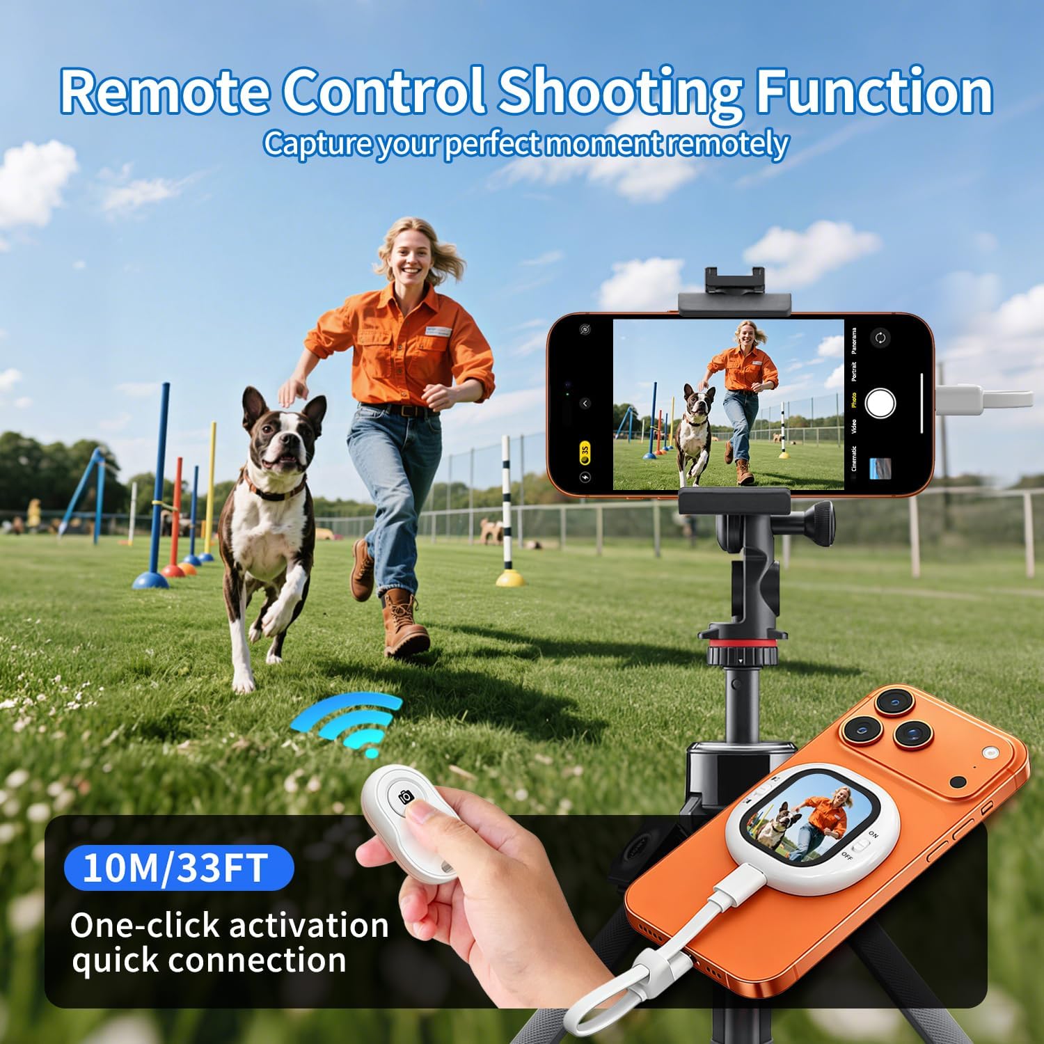 Mini Magnetic Vlog Selfie Monitor for iPhone - HD AMOLED Screen with Remote for TikTok & YouTube (iOS Only)