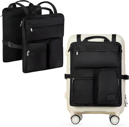 Travel Organizer for Carry-On & Suitcase - 16” Laptop Sleeve, Storage Pockets & Adjustable Straps (Black)