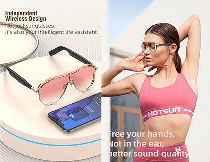 Bluetooth Smart Sunglasses F06/F07 – UV Polarized, Music & Call Control Sports Glasses