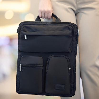 Travel Organizer for Carry-On & Suitcase - 16” Laptop Sleeve, Storage Pockets & Adjustable Straps (Black)