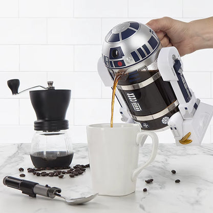Mocha Hand-Cranked Coffee Machine Robot Star French Press Coffee Maker Machine,24Cm High