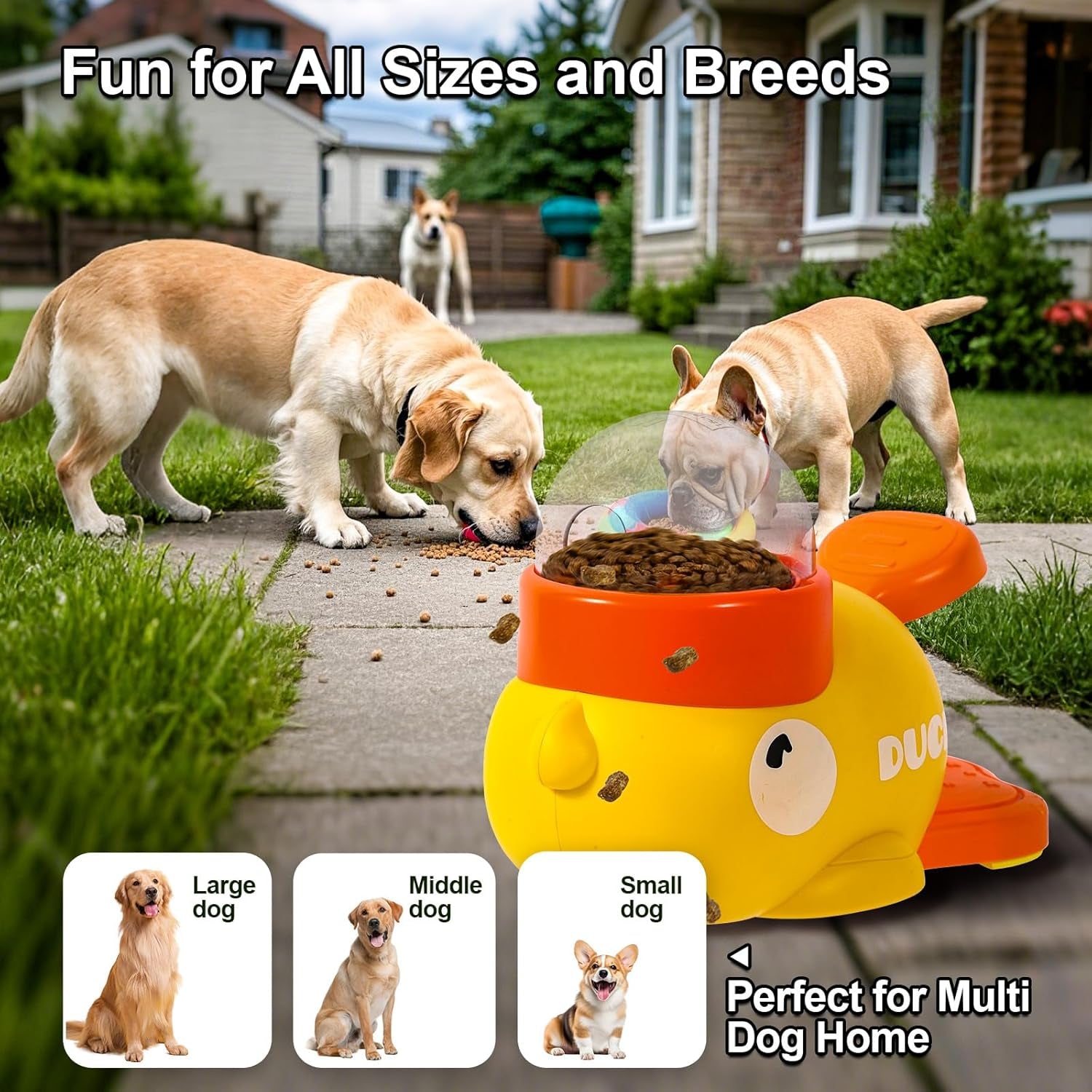 Engaging Duck-Shaped Interactive Dog and Cat Treat Dispenser - Fun Food Puzzle Slow Feeder for IQ Training and Exercise