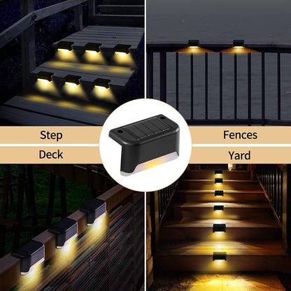 Illuminate Your Outdoors with  12-Pack Waterproof Solar Deck Lights - Perfect for Steps, Railings, Fences, and Holiday Decor (Warm White)